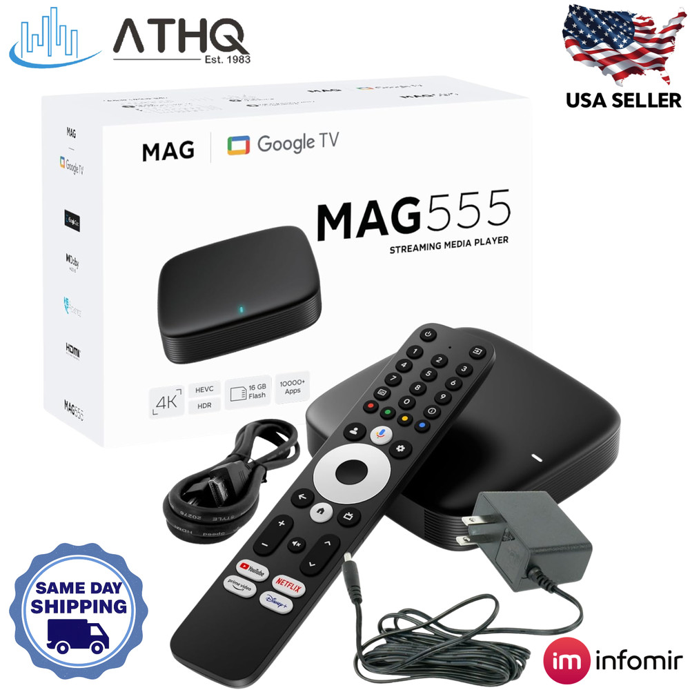 INFOMIR MAG555 4K Streaming Media Player with Google TV, 4K HDR at 60 FPS Box