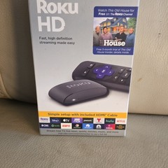 Roku HD 1080p HDR10 Media Streamer Black w/ Remote HDMI Cable Simple Setup