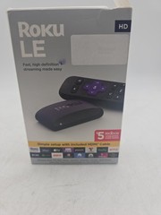 ROKU LE 3930S4 HDR STREAMING MEDIA PLAYER W REMOTE AND HDMI CABLE