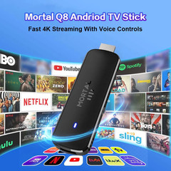 Global Version Android TV Stick Mortal Q8 Voice Remote Android14 8K4K Video Wifi