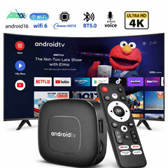 2026 Android 16 Streaming TV Box 8K Voice Control 2GB/16GB Mortal T1 HDR WiFi 6