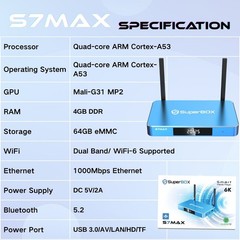 SuperBox S7 Max 6K Android TV Box Smart Media Player US Stock Fast Delivery