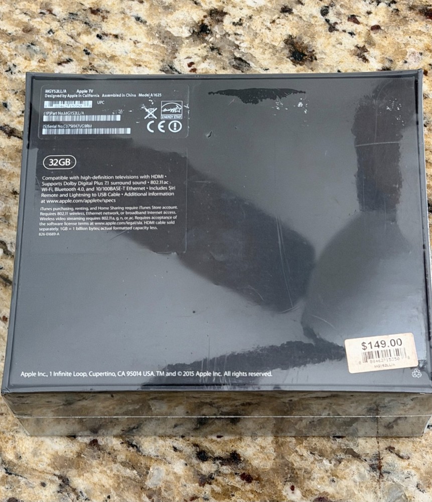 Apple TV A1625 MGY52LL/A HD 32GB Media Streamer 4th Generation – Sealed