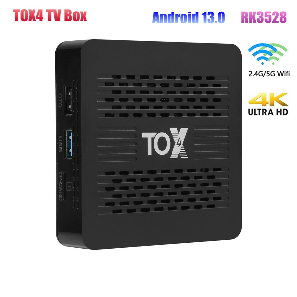 TOX4 Android 13 TV Box RK3528 4G 32G WiFi 1000M BT5 H.265 4K HDR Set top tv box