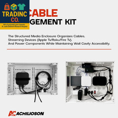 In-Wall Media Box White-9″ – TV Cable Management Kit, Structured Media Enclosure