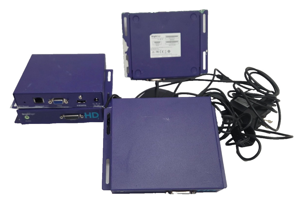 Lot of 4 BrightSign HD222 Digital Signage Players with PSU Adapters