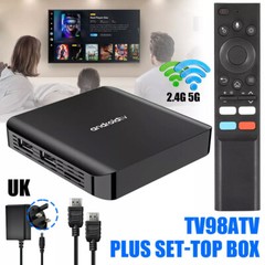 TV98 PLUS Android 14.0 Smart TV Box Quad Core UHD 8K BT5.0 5G WiFi Media Player