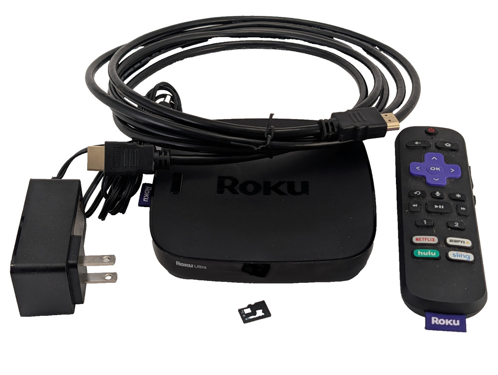 Roku Ultra 4K HDR Streaming Player with Remote, 4GB Card and 10′ HDMI Cable