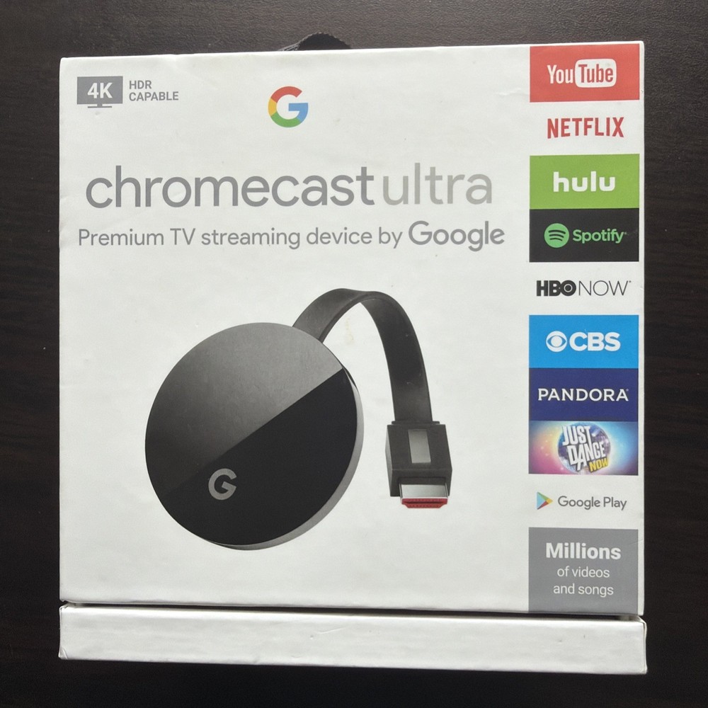 Google Chromecast Ultra 4K HDR HDMI Wi-Fi Media Streamer GA3A00403A14-USED