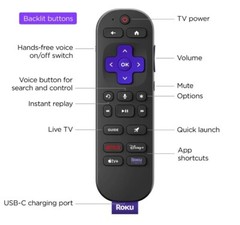 Roku Voice Remote Pro (2nd Ed.) (App Shortcuts Vary)