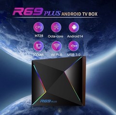 Android TV Box 14.0,R69PLUS 4GB RAM 32GB ROM Android 14 Box,Cpu Allwinner H728 &