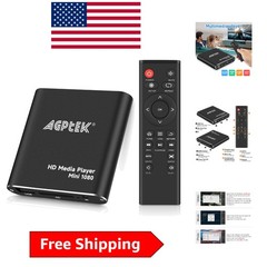 Black HD Media Player – 1080p Resolution, USB Recording & Multi-Format Support