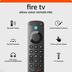 Amazon Fire TV Alexa Voice Remote Pro (Newest Model) with Remote Finder, TV Cont