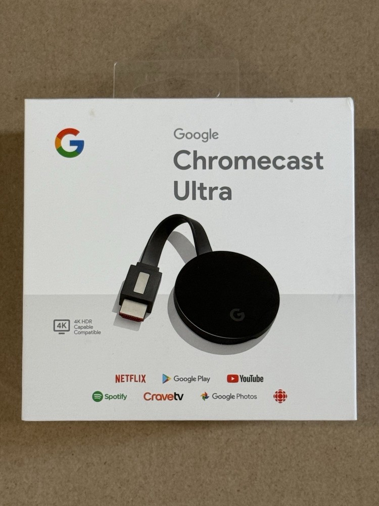 Google Chromecast Ultra 4K Digital Media Streamer – Black Sealed, NC2-6A5-D.