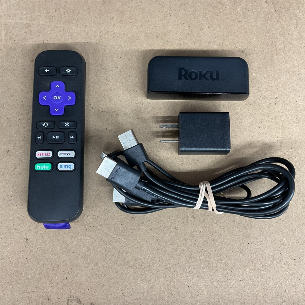 Roku Express 3900X Black HDMI Streaming Device W/ Remote & Cables