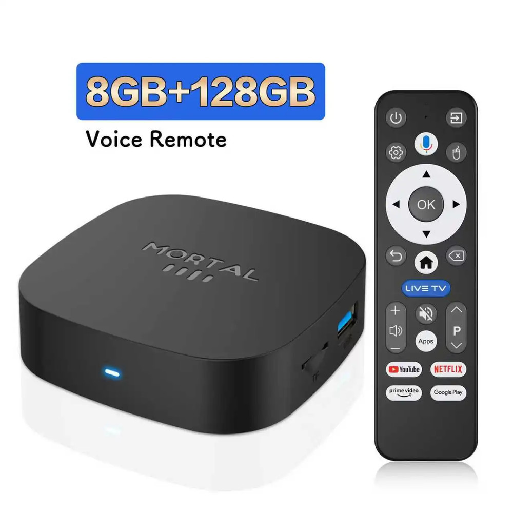 Mortal T1+ RK3518 Rockchip Smart TV Box BT5.4 Android 16.0 ROM 128GB RAM 8GB Wif