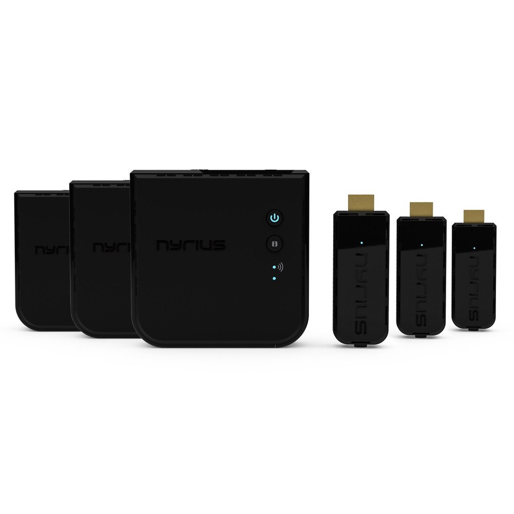 Nyrius ARIES Prime Wireless HDMI Transmitter & Receiver System – 3 Pack