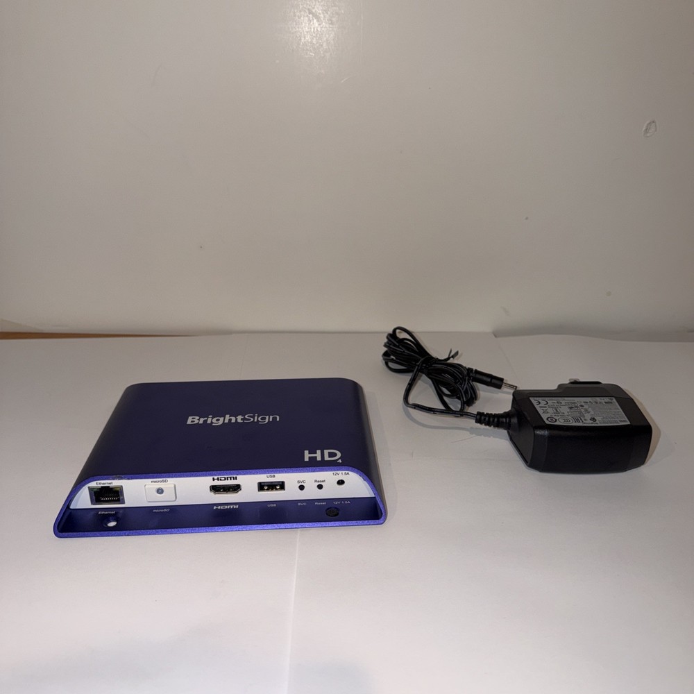 Brightsign HD1024 Full HD Expanded I/O HTML5 Player – ￼ Purple With Power Cable