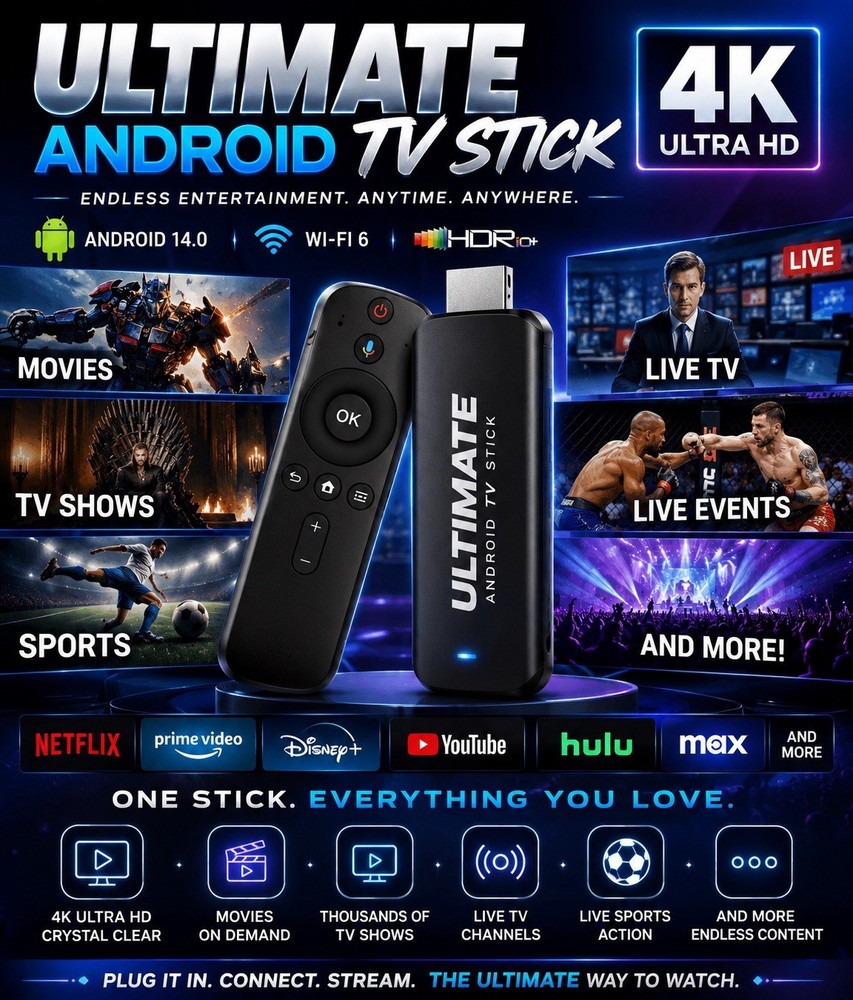 Android 4K Ultra HD TV Stick w/Bluetooth Voice Remote