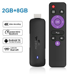 Global Version Android TV Stick Mortal Q8 Voice Remote Android14 8K4K Video Wifi