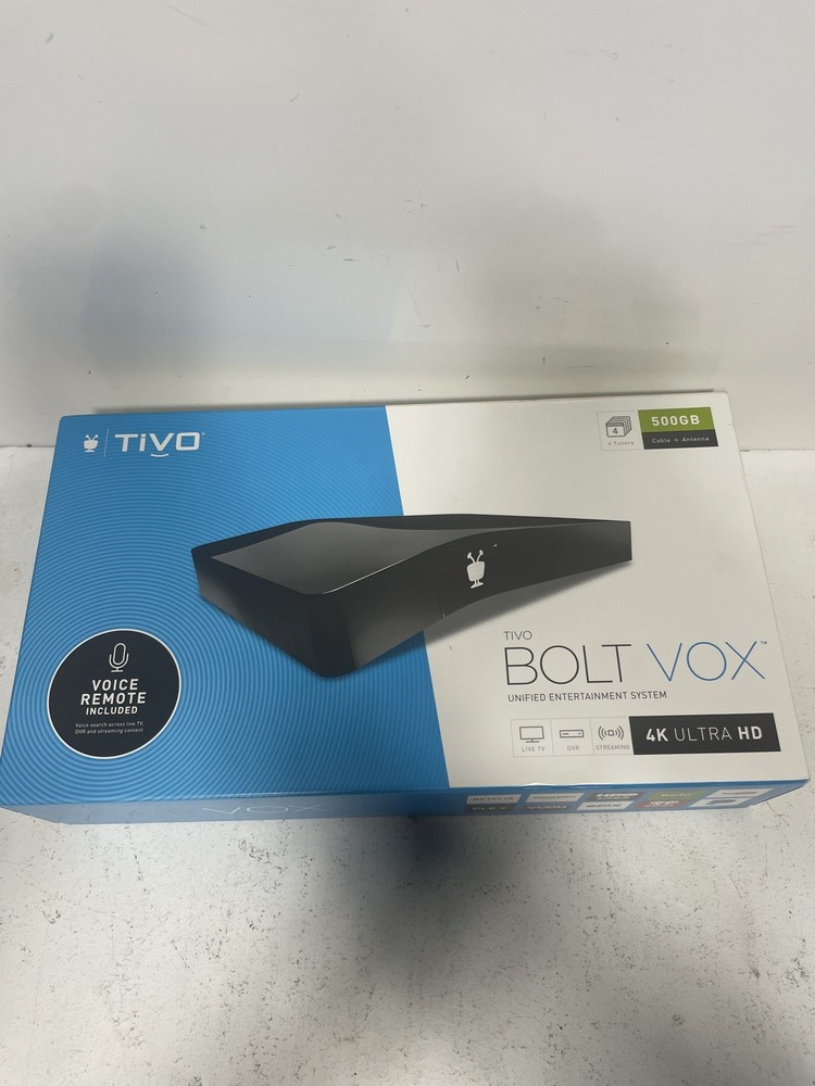 TiVO Bolt Vox 500GB with Voice Remote TCD849500V Streaming Live TV Netflix