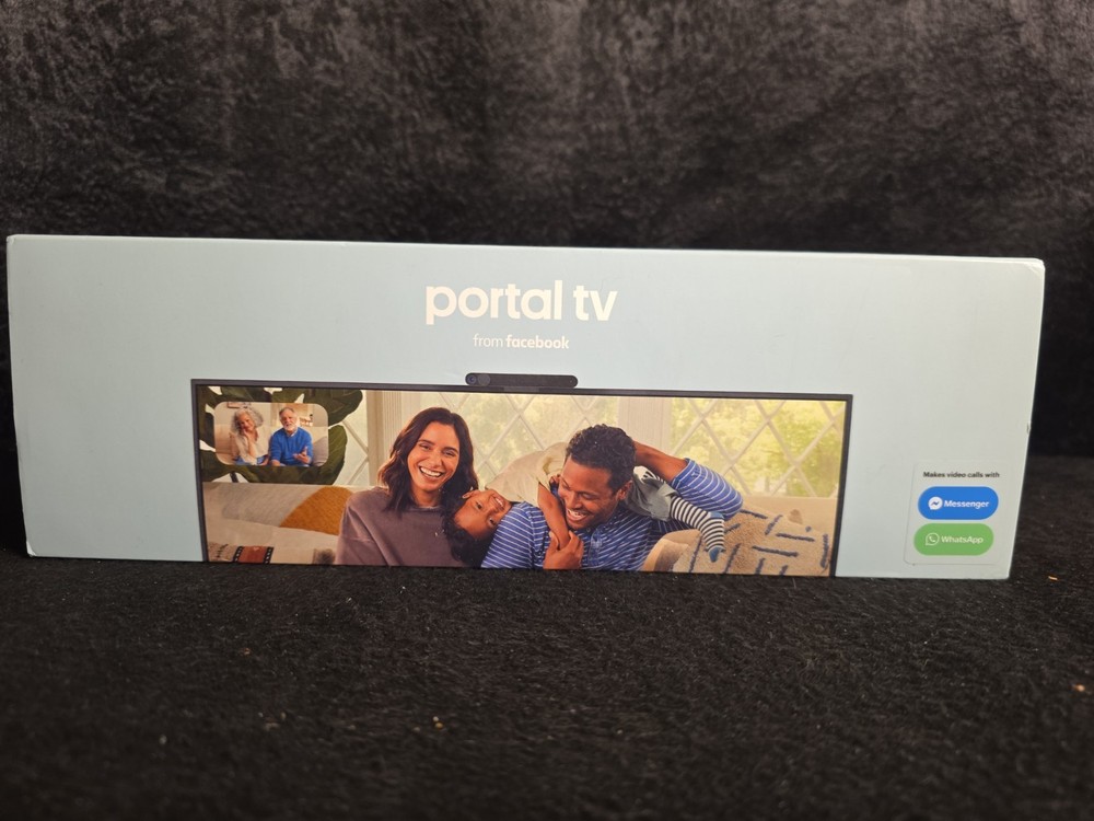 New Open box Facebook Portal TV Media Streamer Alexa Smart Camera HDMI Black