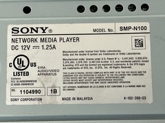 Sony SMP-N100 Streaming Media Player Wi-Fi HDMI Ethernet 1080p