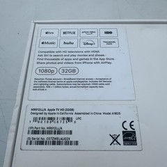 Apple TV HD 32GB A1625 MR912LL/A Open Box Never Used Complete Siri Remote