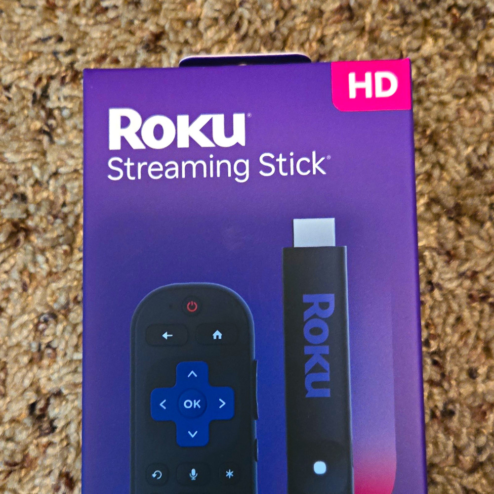 Roku Streaming Stick HD HDMI/Wi‑Fi Dongle w/ Voice Remote, Batteries & Cable