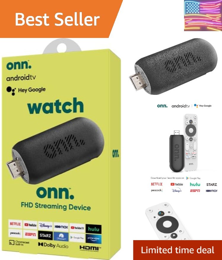 Android TV 2K FHD Streaming Stick with Remote Control & Power Adapter WiFi HD…