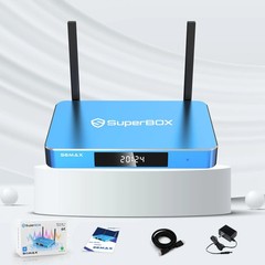 SuperBox S6 Max 6K Android TV Box Blue Dual Band WiFi 6 HDMI 64GB Dolby Digital