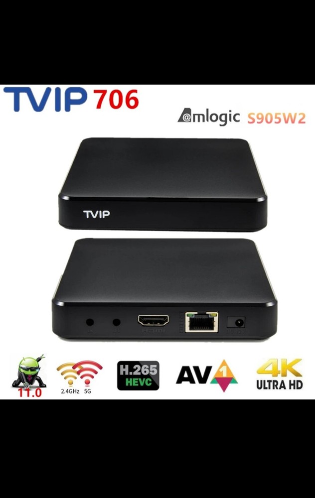 TVIP 706 4K Amlogic S905W2 quad core 1,8 GHz RAM 2 Gb, Flash 8 GB Dual Operating