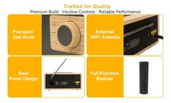 NIB Ocean Digital WR-393 WiFi Internet Radio with FM, Podcast, Bluetooth Speaker