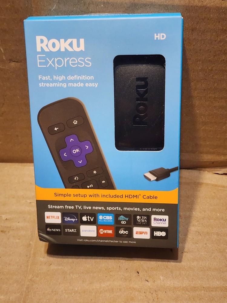 2020 Roku Express Streaming Media Player HD #3930R HDMI Works w/ Google/Alexa