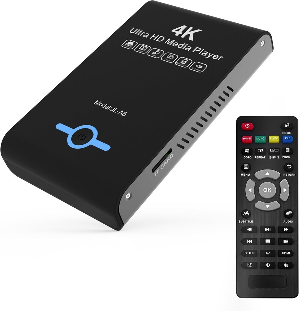 4K Ultra HD Media Player & HDD Enclosure 2-In-1 – Play H.265/HEVC H.264/AVC MP4