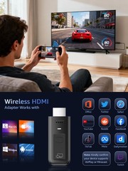 Wireless HDMI Display Dongle Adapter, 4K Decode 1080P60Hz HDMI Wireless Plug …