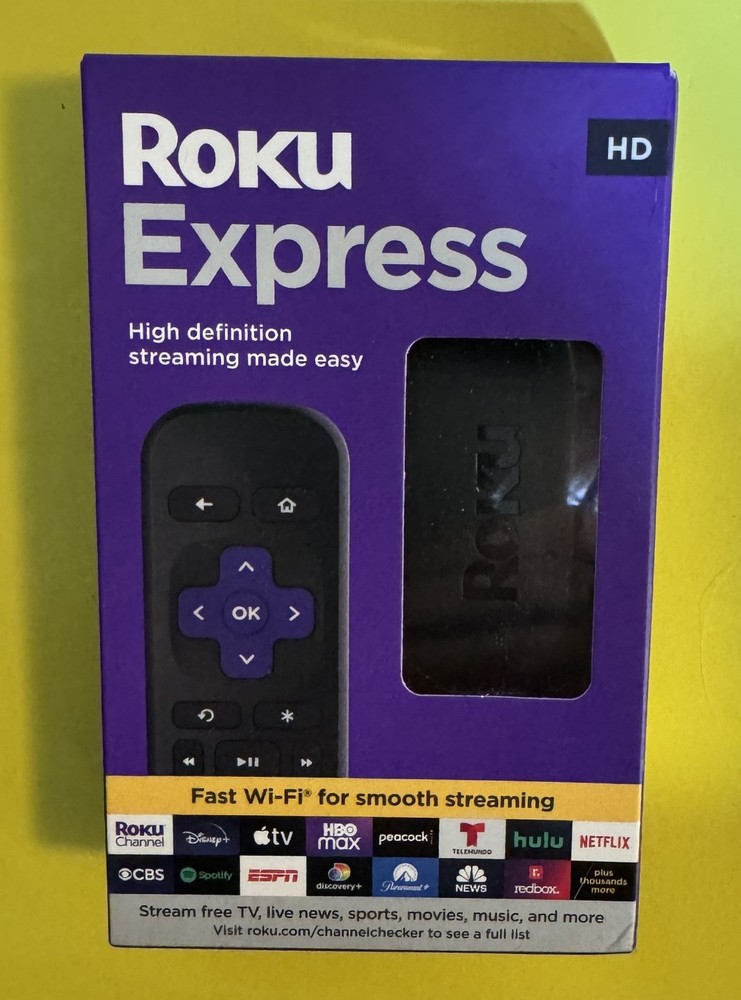 Roku Express HD Streaming Media Player 1080p 2022 Remote HDMI NEW