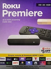 Newest Roku Premiere 3920RW HD/4K/HDR Streaming Media Player,Latest Version!