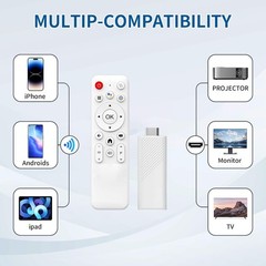 H96MAX Screencast TV Stick 4K Ultra HD Media Player WiFi 16GB USB Home Media …