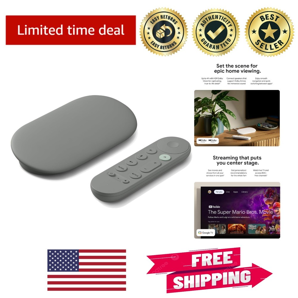 4K TV Streamer with Voice Search Remote – Smart Home Control & 32 GB Storage