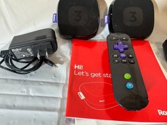 Two (2x) Roku 3 4200X 1080p Streamer Black Dolby Digital Ethernet HDMI USB – 2B