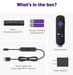 Roku Streaming Stick 4K/HDR/Dolby Vision Streaming Device with Roku Voice Remote