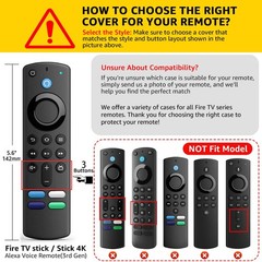 (2 Pack) Fire Stick Remote Cover 3rd Gen with Alexa Voice Remote,Fire TV Remote