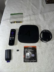 Roku 4 Media Streamer 4th Gen 4400X Power Adapter Remote 4GB 64GB MICRO SD