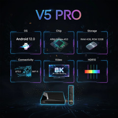 vSeeBox V5 Pro Smart Streaming Media Box Android 12 Quad Core Processor