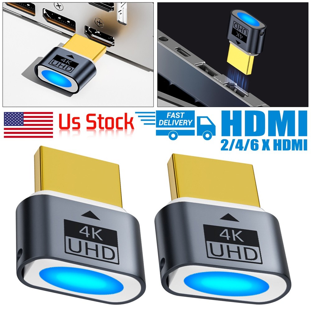 HDMI Virtual Display Emulator Headless Plug Support 4K EDID for Windows Linux
