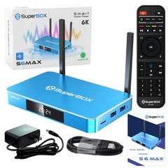 SuperBOX S6 Max Android TV Box 8K -NEW!-64GB Dual WiFi Bluetooth-Voice Remote