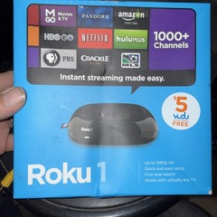 Roku 1 (3rd Generation) Media Streamer 2710- Black W/ HDMI Cord, Remote Open Box