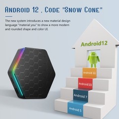 TV Box 4G+64G HDMI Media Player Smart Stream Android 12.0 6K Quad Core WIFI 6 5G