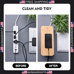 2 Pack Large Wooden Style Cable Management Boxes for TV, Computer, Router,